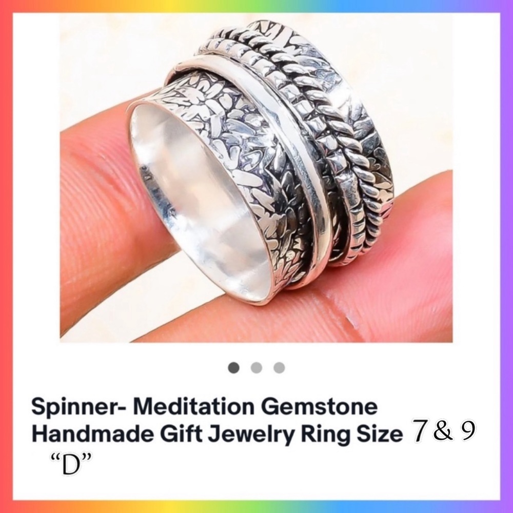 BNWT- Sterling Silver (Stamped) “Spinner Ring” Size 7